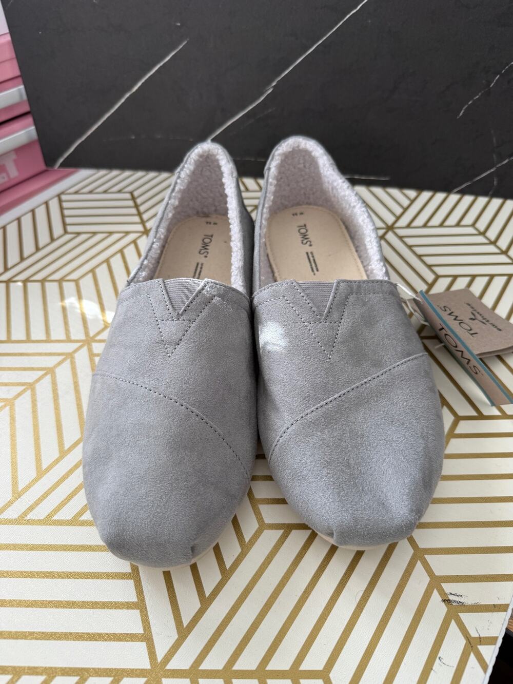 TOMS Women's Alpargata Faux Shearling Gray Cloudbound | Size 11